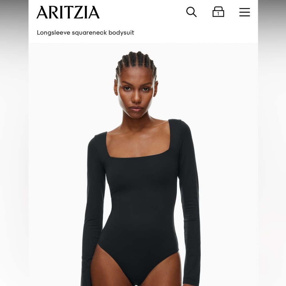 Black Aritzia Contour Bodysuit